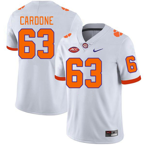 Men #63 Dominic Cardone Clemson Tigers College Football Jerseys Stitched-White